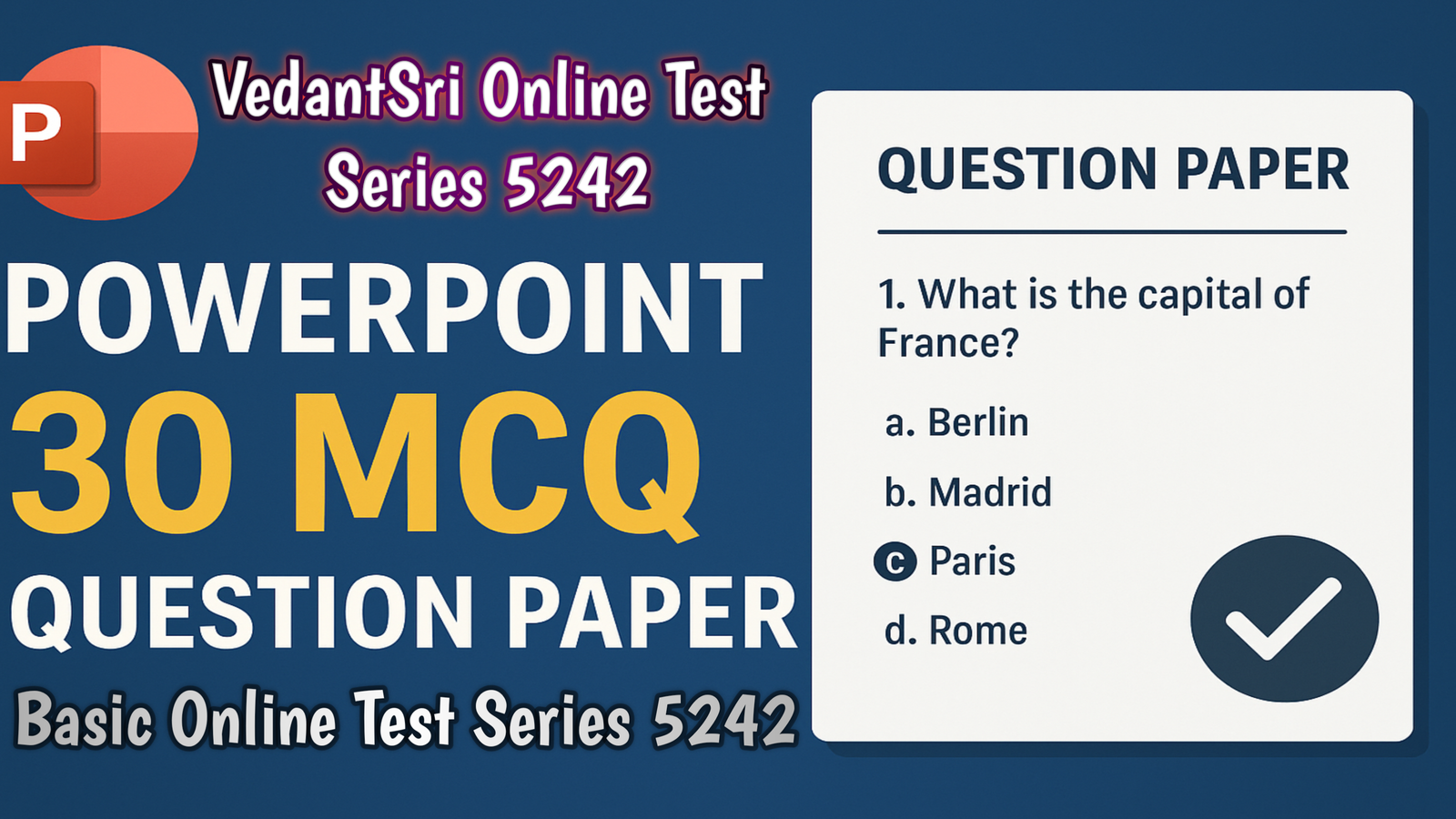 PowerPoint Basic Online Test Series 5242 - MS Word Class